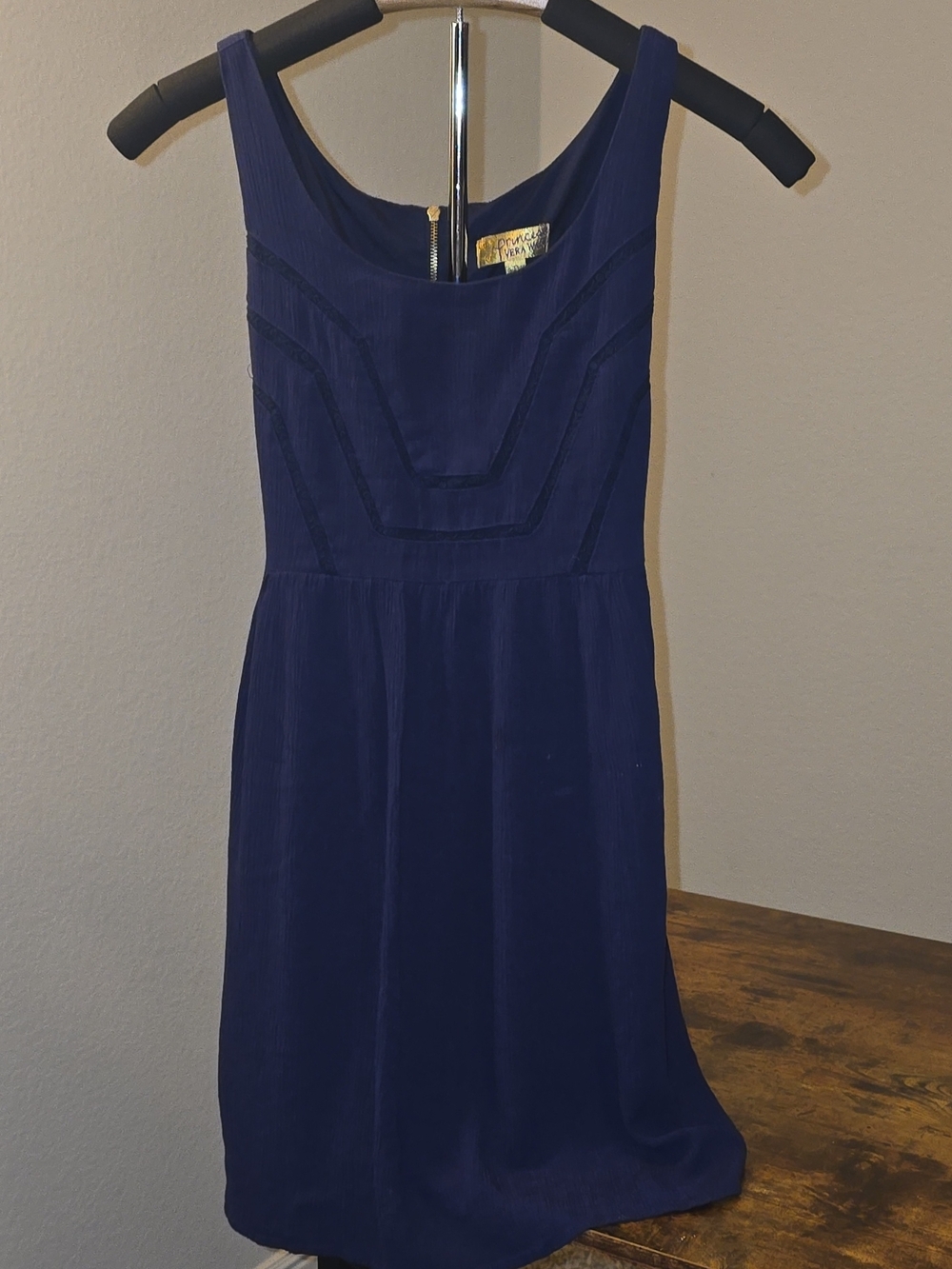 Vera Wang Deep Navy Sleeveless Mini Dress